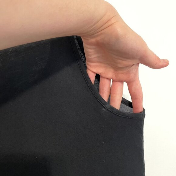 LOGO BY LORI GOLDSTEIN Layers Tank Top with Broomstick Hem Black Polka Dot Mesh - Picture 15 of 16